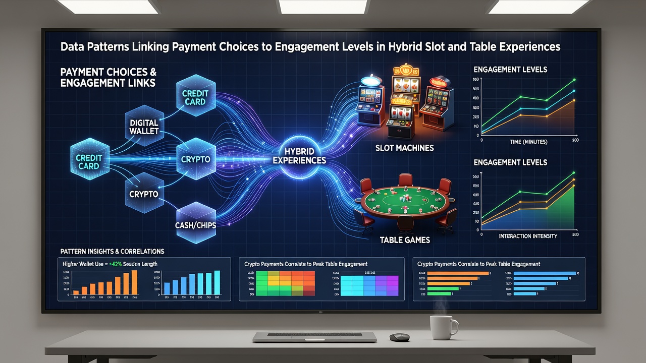 Grafik illustriert Engagement-Level nach Zahlungsart in Slot- und Live-Tisch-Hybriden