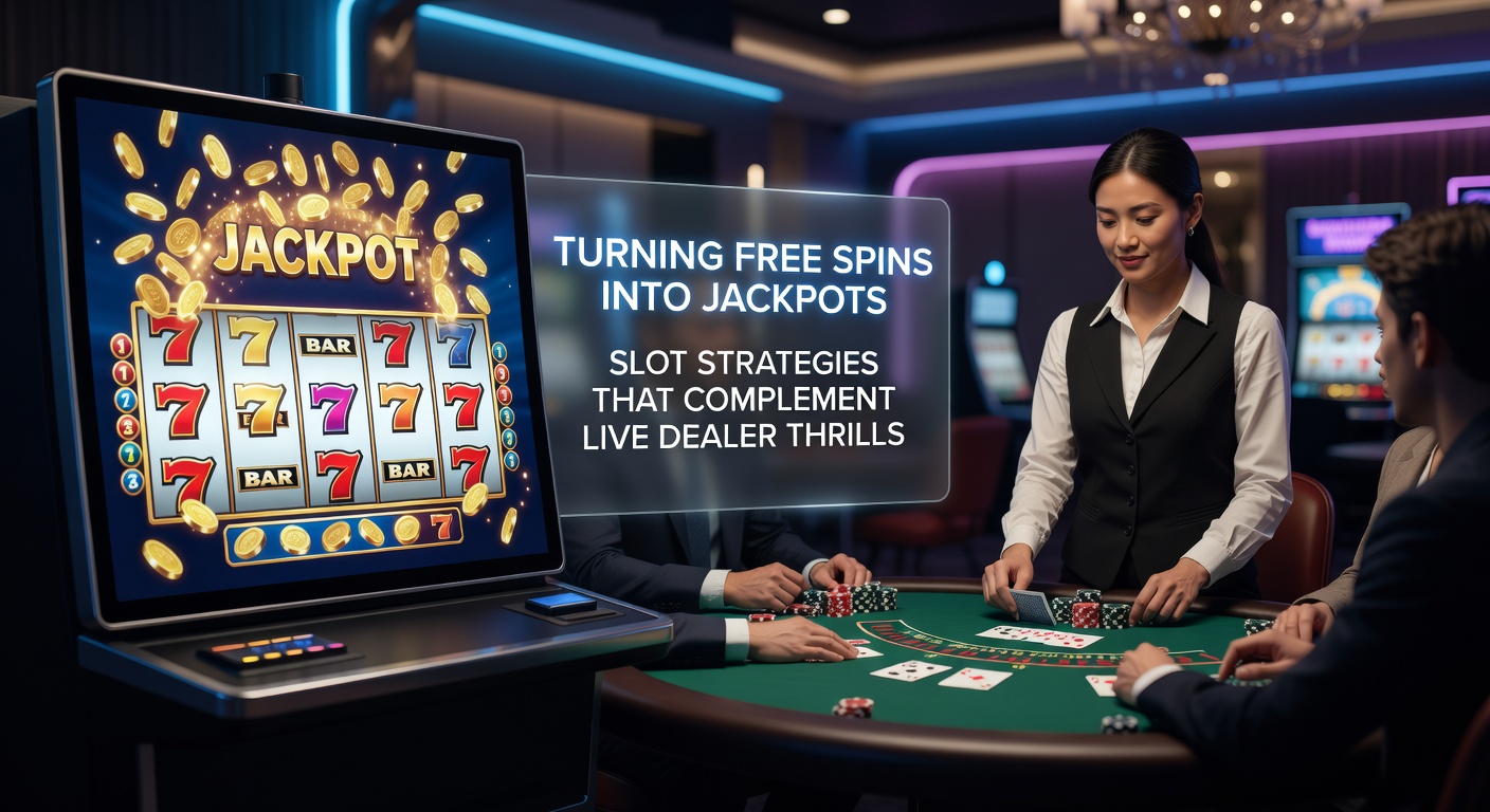 Live-Dealer am Roulette-Tisch mit Slot-Symbolen im Hintergrund, symbolisierend die perfekte Kombination von Strategie und Thrill